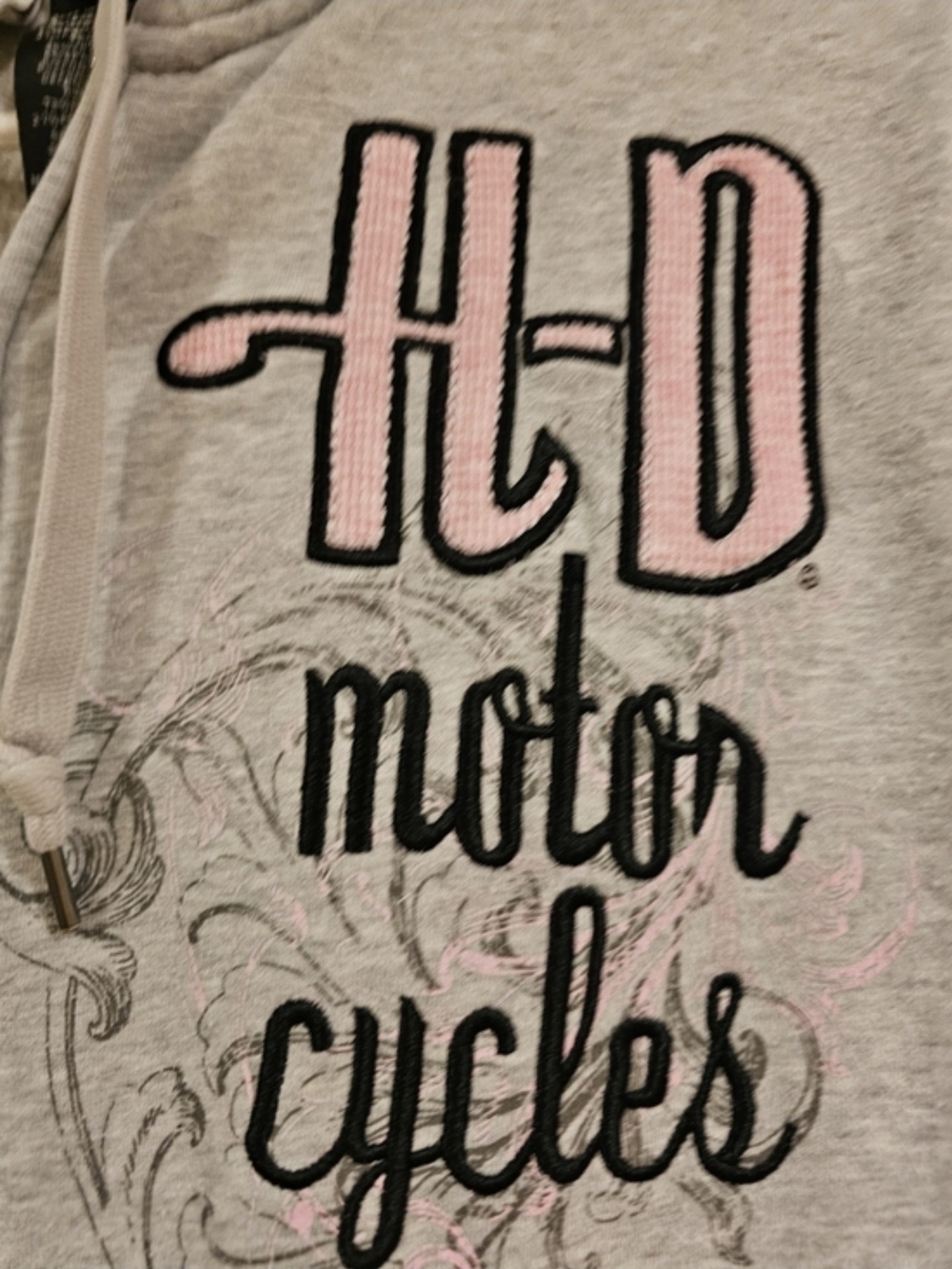Harley-Davidson Girls' Gray & Pink HD Motorcycles Zip Hoodie Size 2W - Picture 5 of 12
